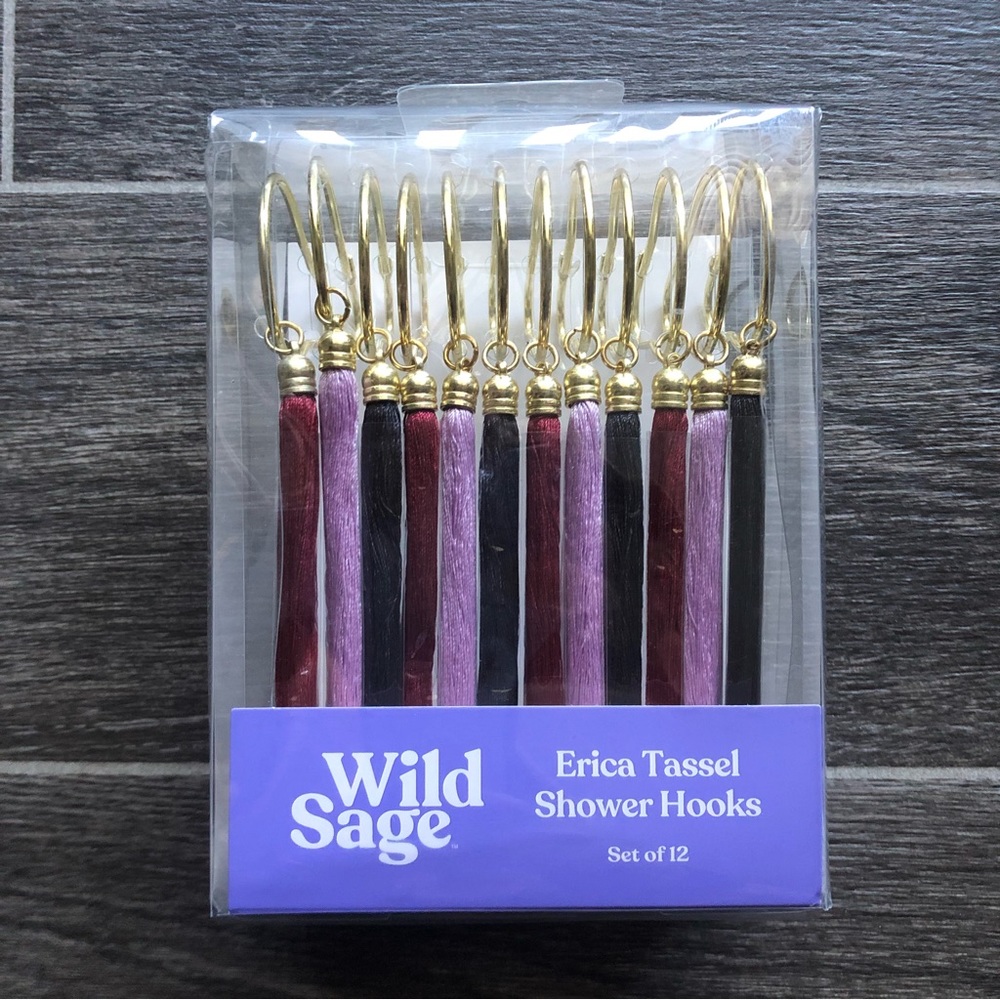 Elegant Gold Tassel Shower Curtain Hooks